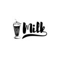 Milkshake icon. Milk logo. Dairy label. Vector.