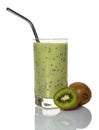Milkshake kiwi in the glass Royalty Free Stock Photo
