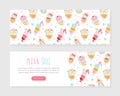 Milkshake Landing Page Template, Healthy Ice Cream Drinks and Fresh Milk Beverages Website Interface Vector Illustration Royalty Free Stock Photo