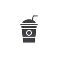 Milkshake with straw vector icon