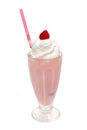 Milkshake with strawberry and cream isolated