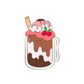 Milkshake vector illustration. Cartoon isolated glass cup with milk drink Royalty Free Stock Photo