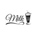 Milkshake. Vector illustration on white
