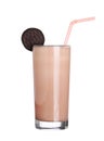 Milkshakes chocolate flavor ice cream isolated on white