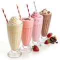 Milkshakes isolated on transparent background Royalty Free Stock Photo