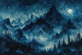 the milky in the sky with clouds and mountains, in the style of night photography, the stars art group. Generative AI Royalty Free Stock Photo