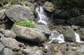 Milky waterfall at lake Ritsa Royalty Free Stock Photo