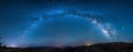 Panoramic milky way over bryce canyon Royalty Free Stock Photo