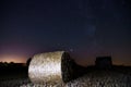 Milky way above the harvest field
