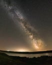 The Milky Way above Lake Diefenbaker at Sask Landing in Saskatchewan, Canada