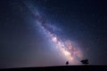 Milky Way. Beautiful summer night sky with stars. Background Royalty Free Stock Photo