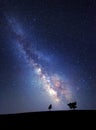 Milky Way. Beautiful summer night sky with stars. Background Royalty Free Stock Photo
