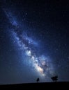 Milky Way. Beautiful summer night sky with stars in Crimea Royalty Free Stock Photo