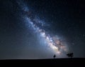 Milky Way. Beautiful summer night sky with stars in Crimea Royalty Free Stock Photo