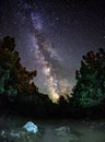 Milky Way. Beautiful summer night in Ukraine Royalty Free Stock Photo