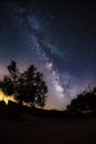 Milky way in bloom over the night sky in Sierra Nevada, Spain