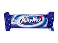 Milky Way chocolate bar isolated on white Royalty Free Stock Photo