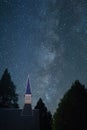 Milky Way with church steeple from Yosemite Valley