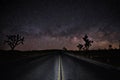 Milky Way Core with Road in the Desert of Joshua Tree National Park Royalty Free Stock Photo