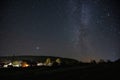 milky way dark night filmed in a Russian village Royalty Free Stock Photo