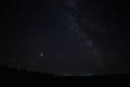 milky way dark night filmed in a Russian village Royalty Free Stock Photo