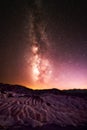 Milky Way with Flying Meteor at Death Valley National Park, California Royalty Free Stock Photo