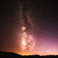 Milky Way with Flying Meteor at Death Valley National Park, California Royalty Free Stock Photo