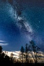 The Milky Way galaxy above forest Royalty Free Stock Photo