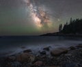 Milky Way Galaxy over Little Hunters Beach Royalty Free Stock Photo