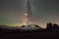 Milky Way Galaxy behind Mount Rainier