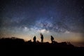 Milky Way Galaxy at Doi Luang Chiang Dao high mountain in Chiang Mai Province, Thailand.Long exposure photograph.With grain