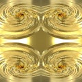 The Milky Way galaxy. Golden seamless texture of a swirling vortex with a center. Gold background with mirror twisted pattern