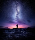 Milky Way Galaxy Night Landscape Royalty Free Stock Photo