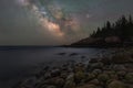 Milky Way Galaxy over Boulder Beach in Maine