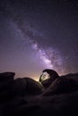 Milky Way Galaxy Over the Desert Royalty Free Stock Photo