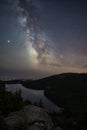 Milky Way Galaxy over Jordan Pond from North Bubble Rock in Acadia National Park Royalty Free Stock Photo