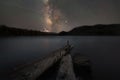 Milky Way Galaxy over Mount Hood and Lost Lake Royalty Free Stock Photo