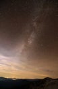 Milky way galaxy over mountain ridges Royalty Free Stock Photo