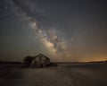 Milky Way Galaxy over Naturalist Shack Royalty Free Stock Photo