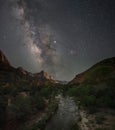 Milky Way Galaxy over Zion National Park in Utah Royalty Free Stock Photo