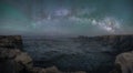 Milky Way Galaxy Panorama over a canyon near Skyline View in Utah