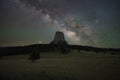 Milky Way Galaxy rising over Devils Tower in Wyoming