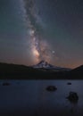 Milky Way Galaxy rising over Hood Mountain as seen from Laurance Lake Royalty Free Stock Photo