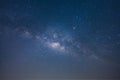 The milky way galaxy with stars and space dust in the universe, Long exposure photograph, with grain Royalty Free Stock Photo