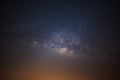 The milky way galaxy with stars and space dust in the universe, Long exposure photograph, with grain Royalty Free Stock Photo