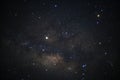The milky way galaxy with stars and space dust in the universe, Long exposure photograph, with grain Royalty Free Stock Photo