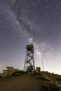 Milky Way and Highpoint Fire Lookout Tower on Palomar Mountain