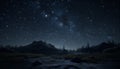 Milky Way illuminates majestic mountain peak in tranquil night sky generated by AI Royalty Free Stock Photo