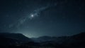 Milky Way illuminates majestic night sky, a tranquil cosmic adventure generated by AI