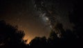 Milky Way illuminates night sky, revealing mysterious star field generated by AI